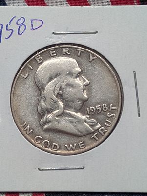 1958-D Franklin Half Dollar, 90% Silver Condition PLEASE NOTE Some coins may have a grade on 