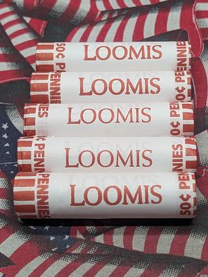 Five Rolls of 2025 BU Lincoln Shield Cents - 250 Coins Total Condition PLEASE NOTE Some coins 