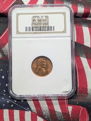 1936-D Lincoln Wheat Cent MS66 RD By NGC Condition PLEASE NOTE Some coins may have a grade on 