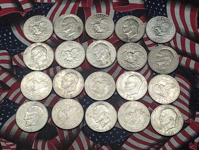 Twenty 1972 Eisenhower Dollars. Condition PLEASE NOTE Some coins may have a grade on the 