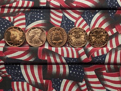 1 Oz. Each .999 FINE COPPER Various Designed Rounds (5 PCS) Condition IMPORTANT NOTICE 