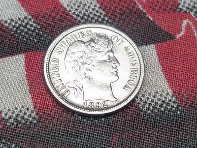 1892-O Barber Silver Dime - AU/UNC Condition IMPORTANT NOTICE REGARDING COIN GRADES &amp; 