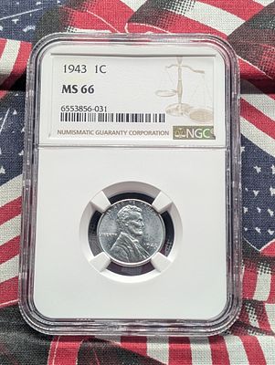 1943 Lincoln Steel Wheat Cent - NGC MS66 Condition IMPORTANT NOTICE REGARDING COIN GRADES &amp; 