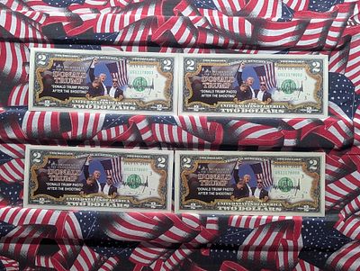 Four Trump, 45th President $2 Bill, Novelty, Crisp Condition PLEASE NOTE: Some coins may 