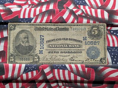 1902 $5 National Currency First and Old Detroit NB Condition IMPORTANT NOTICE REGARDING COIN 