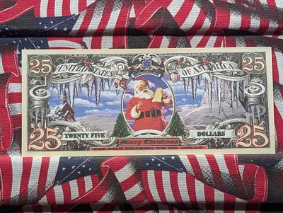 Santa Claus Christmas Note, Novelty, Crisp Condition PLEASE NOTE Some coins may have a grade on 