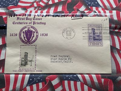 1639-1939 1st Day Cachet Rare 1st Printing Press Mint Condition PLEASE NOTE Some coins may have 