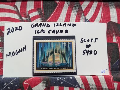 2020 US Grand Island Ice Caves Stamp MOGNH Condition PLEASE NOTE Some coins may have a grade on 