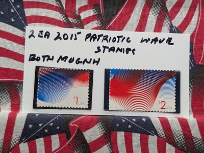 (2) 2015 Patriotic Wave Stamps MOGNH Condition PLEASE NOTE Some coins may have a grade on the 