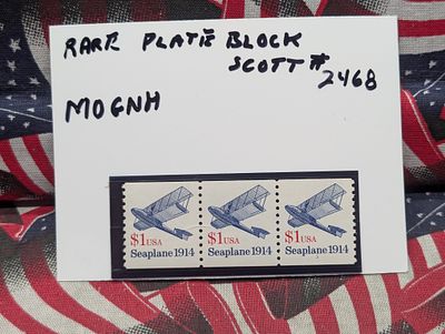 Rare US Plate Block 2468 MOGNH Condition PLEASE NOTE Some coins may have a grade on the package 