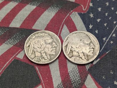 1937 & 19?? Indian Head Buffalo Nickels. 1937 &amp; 19?? Indian Head Buffalo Nickels 