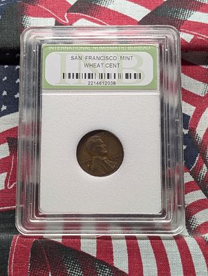 1940-S Lincoln Wheat Cent - Slabbed By International Numismatic Bureau Condition PLEASE NOTE 