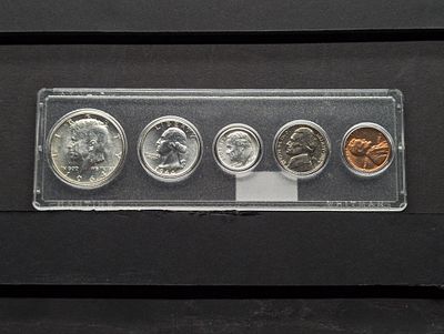 1964 Year Coin Set in Whitman Case - Includes Three 90% Silver Coins Condition PLEASE NOTE Some 
