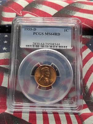 1955-D Lincoln Penny PCGS MS64RD Condition PLEASE NOTE Some coins may have a grade on the 