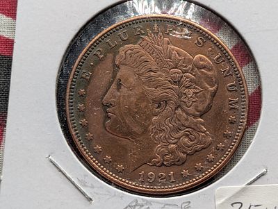 1921-D Morgan Dollar TONED AU58 Condition PLEASE NOTE Some coins may have a grade on the 