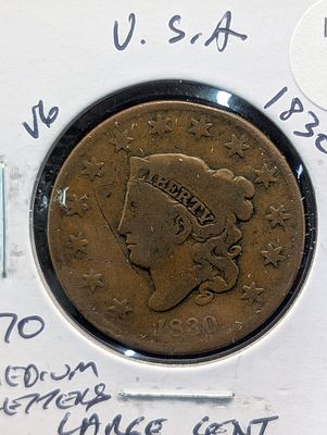 1830 Matron Head Large Cent - 196 Years Old! Condition PLEASE NOTE Some coins may have a grade 