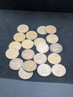 (20) 1940's Canada Small Cents Condition PLEASE NOTE Some coins may have a grade on the package 