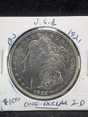 1921 Silver Morgan Dollar - Last Year! Condition PLEASE NOTE Some coins may have a grade on the 