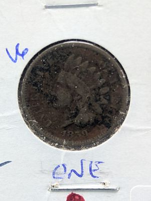 1859 Copper/Nickel Indian Head Cent - Pre Civil War! - First Year!. 1859 Copper/Nickel Indian 