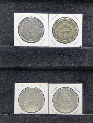 Four Casino Gaming Tokens - Various States Condition PLEASE NOTE Some coins may have a grade on 