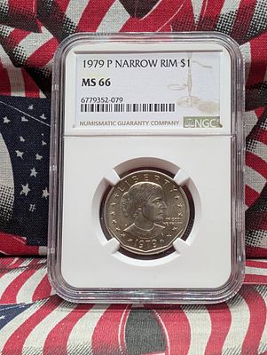 1979-P Susan B. Anthony Dollar w/ Narrow Rim - NGC MS66 Condition PLEASE NOTE Some coins may 