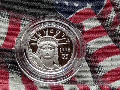 1/10th Oz. .999 PURE PLATINUM 1998-W $10.00 American Platinum Eagle in Capsule Condition PLEASE 