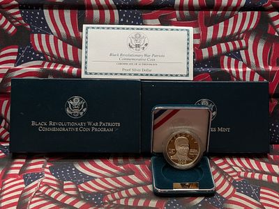 1998-S PROOF Black Revolutionary War Patriots Commem 90% Silver Dollar in OGP w/ 