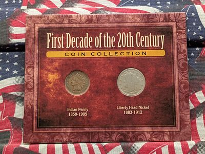 First Decade of the 20th Century Coin Collection Including 1907 Indian Head Cent & 1908 Liberty 