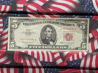 1963 Series $5.00 RED SEAL Banknote Condition PLEASE NOTE Some coins may have a grade on the 