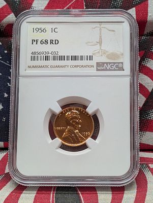 1956 PROOF Lincoln Wheat Cent - NGC PF68 RD Condition PLEASE NOTE Some coins may have a grade 