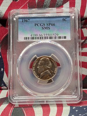 1967 SMS Jefferson Nickel - PCGS SP66 Condition PLEASE NOTE Some coins may have a grade on the 