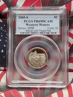 2005-S PROOF Jefferson Western Waters Nickel - PCGS PR69 DCAM Condition PLEASE NOTE Some coins 