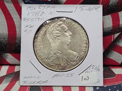 1780 Silver Austria 1 Thaler Coin Maria Theresa (Restrike) 83.3% Silver 28.06 