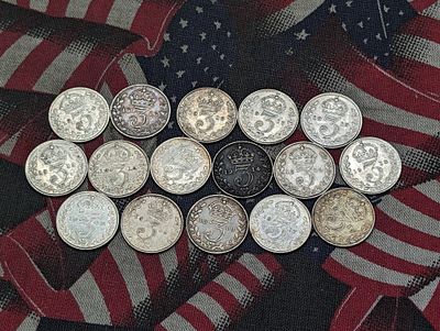 (16) Great Britain Three Pence Silver Coins - Various Dates Condition PLEASE NOTE Some coins 