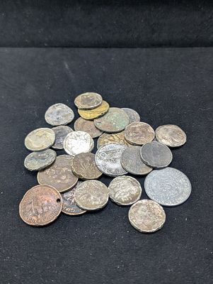 Damaged Coins & Tokens, 15 Buffalo Nickels, 6 World coins, 6 Tokens. Damaged Coins &amp; Tokens 