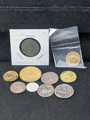 (10) Various Vintage Tokens Condition PLEASE NOTE Some coins may have a grade on the package or 