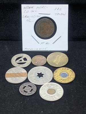 (9) Sales Tax/Fare Vintage Tokens Condition PLEASE NOTE Some coins may have a grade on the 