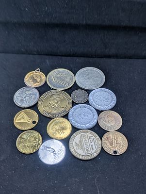 (15) Various Vintage Tokens Condition PLEASE NOTE Some coins may have a grade on the package or 