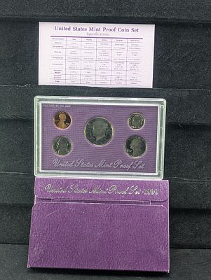 1990-S US Proof Set in OGP w/COA Condition PLEASE NOTE Some coins may have a grade on the 