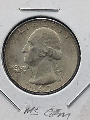 1940-D Washington Silver Quarter - 90% Silver Condition PLEASE NOTE Some coins may have a grade 