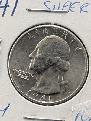 1941-D Washington Silver Quarter - 90% Silver Condition PLEASE NOTE Some coins may have a grade 