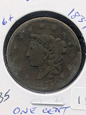 1837 Matron Head Large Cent - 188 Years Old! Condition PLEASE NOTE Some coins may have a grade 