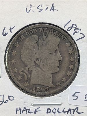 1897 Silver Barber Half Dollar Condition PLEASE NOTE Some coins may have a grade on the package 