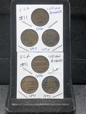 1890, 1891, 1892, 1896, 1897, & 1898 Indian Head Cents. 1890, 1891, 1892, 1896, 1897, &amp; 1898 