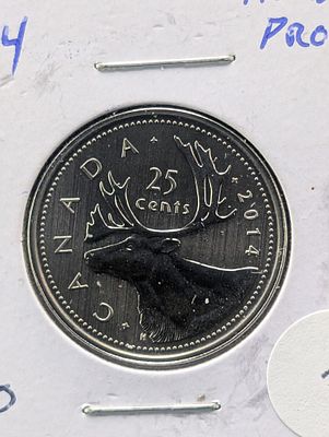 2014 "Rare" Reverse Proof Canadian Quarter Condition PLEASE NOTE Some coins may have a grade on 