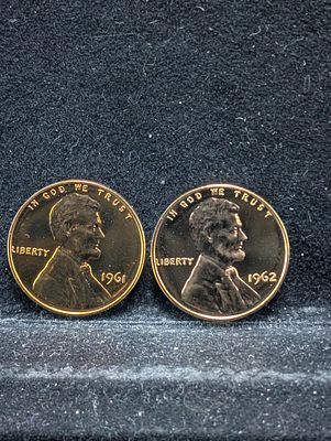 1961 & 1962 Proof Lincoln Memorial Cents. 1961 &amp; 1962 Proof Lincoln Memorial 