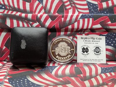 2 Oz. .999 FINE SILVER Ohio State Buckeyes & Notre Dame Fightin Irish Designed Flip Round in 