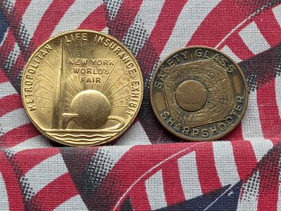 1934 Safety Glass Sharpshooter Token & Vintage Metropolitan Life Insurance Exhibit at the New 
