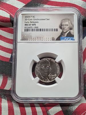 2024-P Jefferson Nickel - NGC MS67 6FS - Early Release Condition PLEASE NOTE Some coins may 