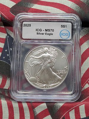 2025 American Silver Eagle - ICG Cert. MS70 - One Troy Ounce .999 Fine Silver Condition PLEASE 